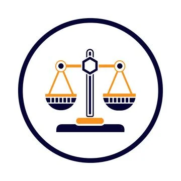 Justice, kitchen scale, Scale icon Stock Illustration