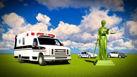 Justice in medicine 3d rendering Stock-Illustration
