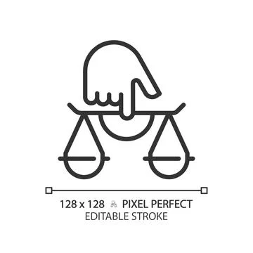Justice pixel perfect linear icon Stock-Illustration