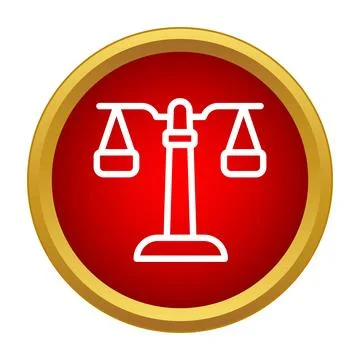 Justice scale icon balancing law and equality Stock-Illustration