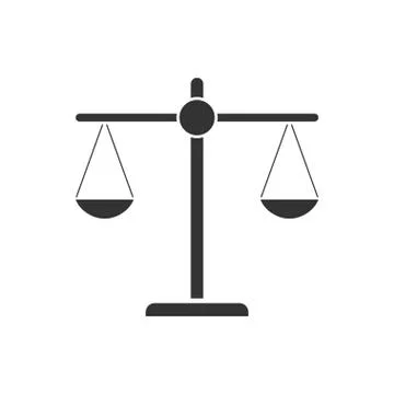 Justice scale icon flat Stock Illustration