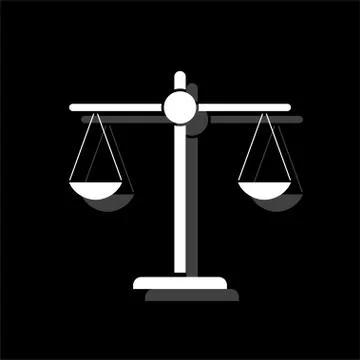 Justice scale icon flat Stock Illustration