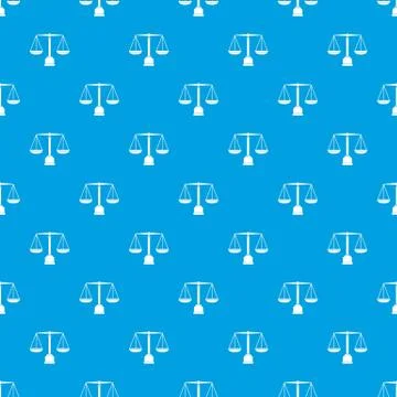Justice scale pattern seamless blue Stock Illustration