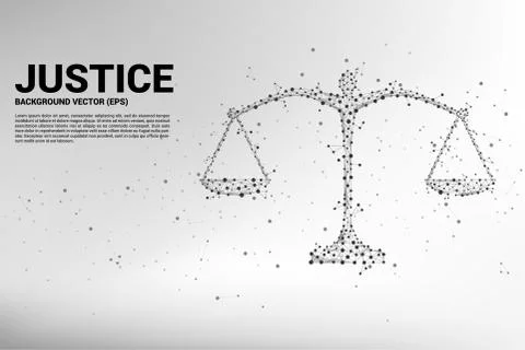 Justice scale polygon style from dot and line connection. Stock Illustration