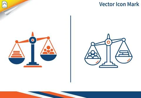 Justice scale vector icon showing equality, law and human rights. Stock-Illustration