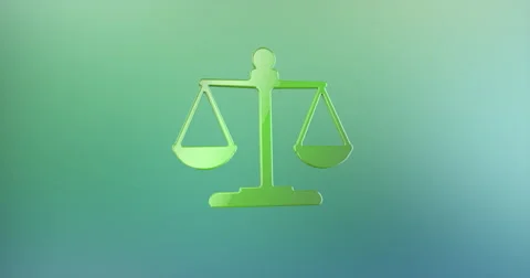 Justice Scales Color 3d Icon Stock Footage