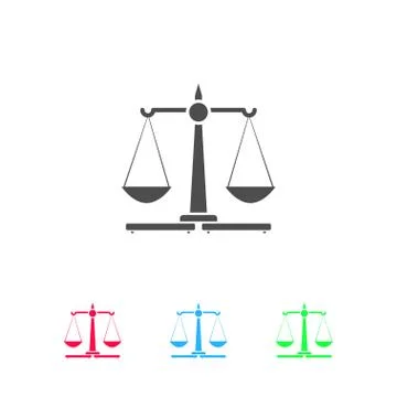 Justice Scales icon flat Stock Illustration