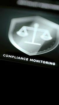 Justice scales inside compliance shield Stock Illustration
