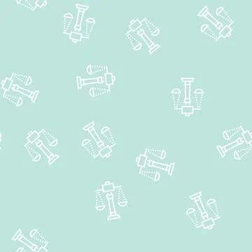 Justice scales line seamless pattern Stock Illustration
