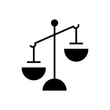 Justice simple icon, vector illustration, black sign on isolated background Stock Illustration
