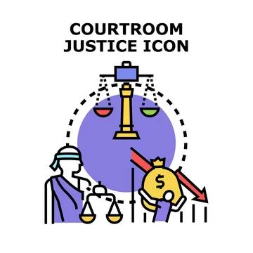 Justice system facing financial challenges and corruption risks Stock Illustration