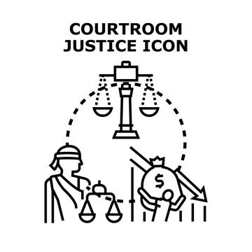 Justice system facing financial challenges and corruption risks Stock Illustration