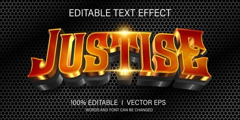 Justice vector text effect with modern style design Illustration