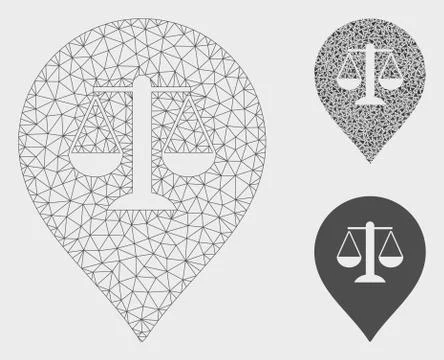 Justice Weight Marker Vector Mesh 2D Model and Triangle Mosaic Icon Illustrazione stock