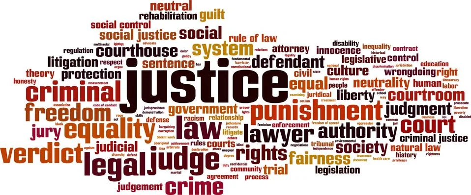 Justice word cloud Stock Illustration