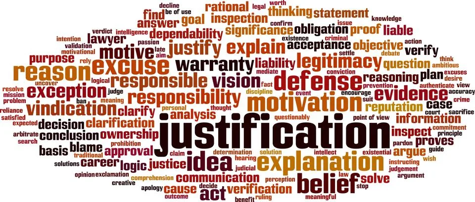 Justification word cloud Stock Illustration