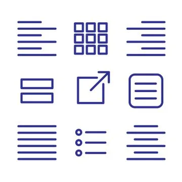 Justified type icon set - left justified, right justified, full, and centered Stock Illustration