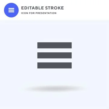 Justify Text icon vector, filled flat sign, solid pictogram isolated on white Illustrazione stock