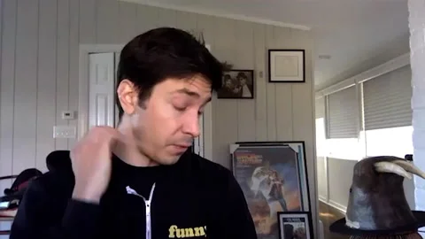 Justin Long talking about his role in new movie 'Safe Spaces' - 2020 Video stock 154336450