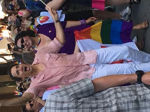 Justin Trudeau walks at the LGBTQ Pride 2016 in Toronto Stock Photos