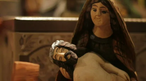 Jusus Christ figurines 2 Video stock 744067