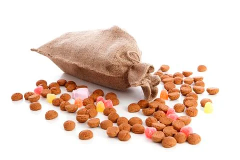 Jute bag with ginger nuts Stock Photos