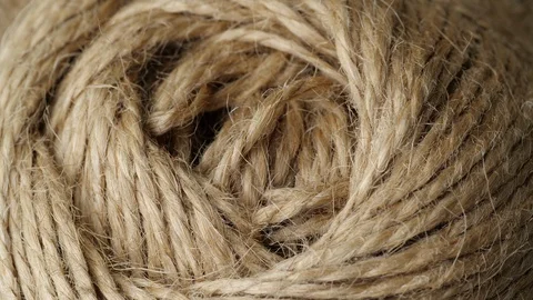 Jute burlap rustic twine string rope cord. Stock Footage 129948228