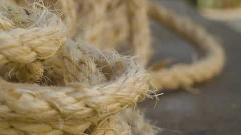 Jute rope close-up Stock Footage 137758241