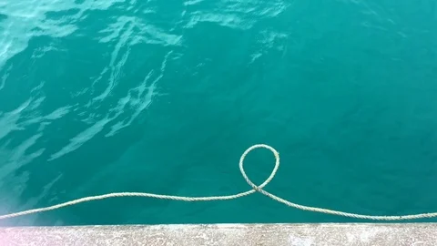 Jute rope on sea Stock Footage 75795055