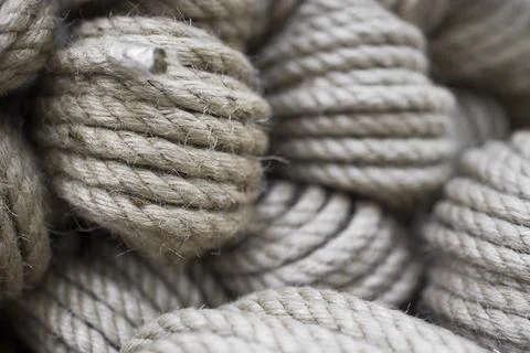 Jute rope texture background , selective focus Stock Photos