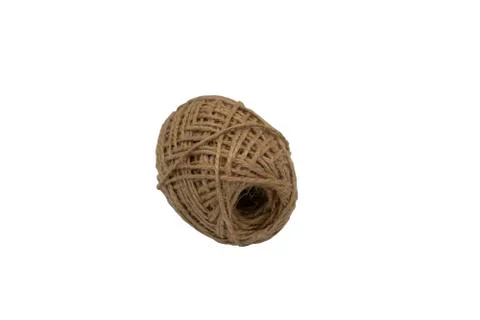 Jute Twine. Isolate on a white background. Stock Photos