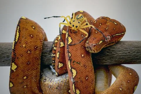 A juvenile Green Tree Python 写真素材