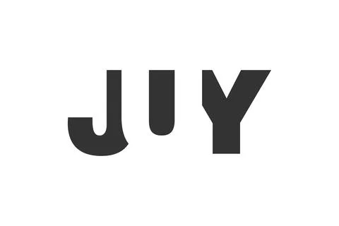 JUY logo design. Initial letter J U Y bold font style for tech startups, co.. Stock Illustration