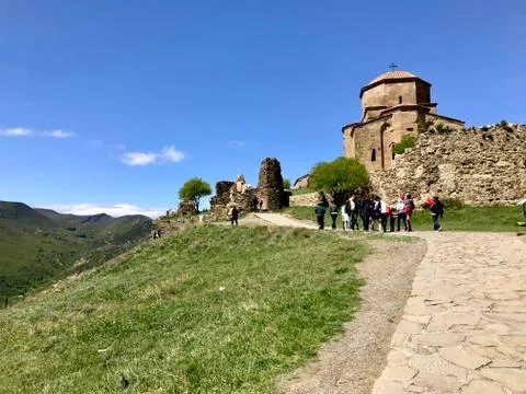 Jvari Church in Mtskheta Stock Photos