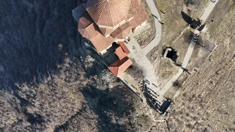 Jvari Monastery - 90-Degree Downward Shot Stock Footage 296189027