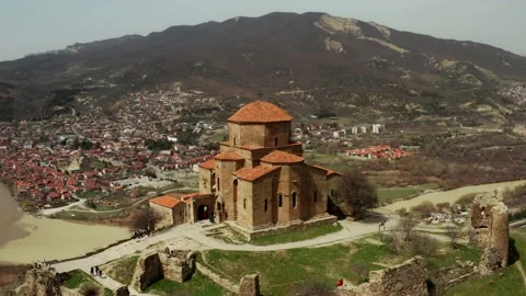 Jvari monastery in city of Mtskheta in Georgia country Stock Footage 213226654