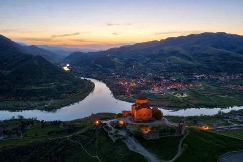 Jvari Monastery of Mtskheta, Georgia, taken in April 2019\r\n' taken in hdr Stock Photos