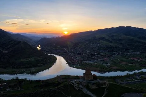 Jvari Monastery of Mtskheta, Georgia, taken in April 2019\r\n' taken in hdr Stock Photos