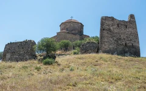Jvari Monastery near Mtskheta town, Georgia Stock Photos