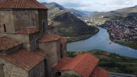 Jvari temple in mtskheta Stock Footage 164064384