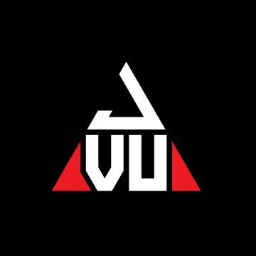 JVU triangle letter logo design with triangle shape. JVU triangle logo desi.. Illustrazione stock