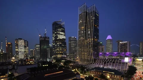 JW Marriott Day to Night With Thunderstorm 03 Stock Footage 198176331