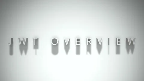 Jwt overview 3D title animation white text on a white background Video stock 299372596