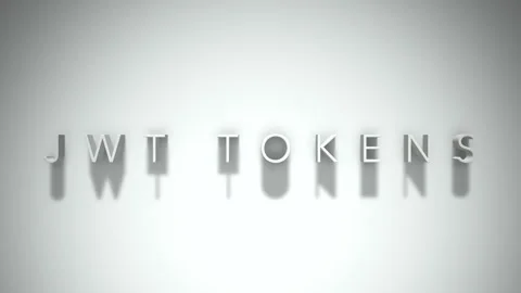 Jwt tokens 3D title animation with shadows on a white background Vídeos de archivo 296928351