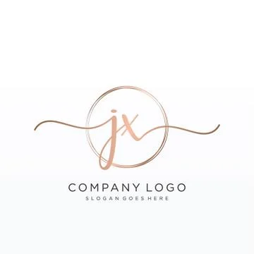 JX Initial handwriting logo design Stock Illustration
