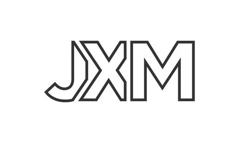 JXM logo design template with strong and modern bold text. Initial based ve.. イラスト素材