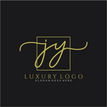 JY Initial handwriting logo design Stock Illustration