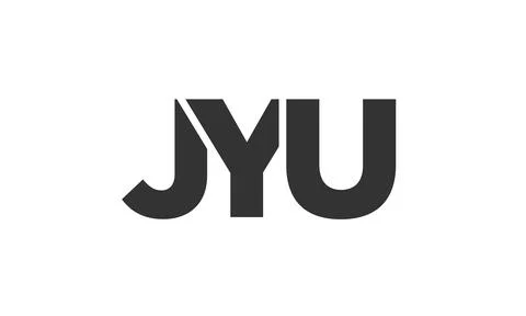JYU logo design template with strong and modern bold text. Initial based ve.. 스톡 일러스트