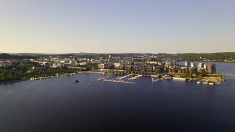 Jyväskylä Harbor by Drone Stock Footage