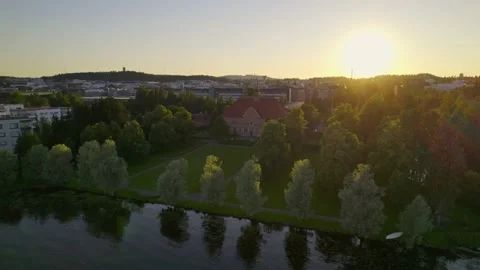Jyväskylä Mansion by Drone Stock Footage 167080949